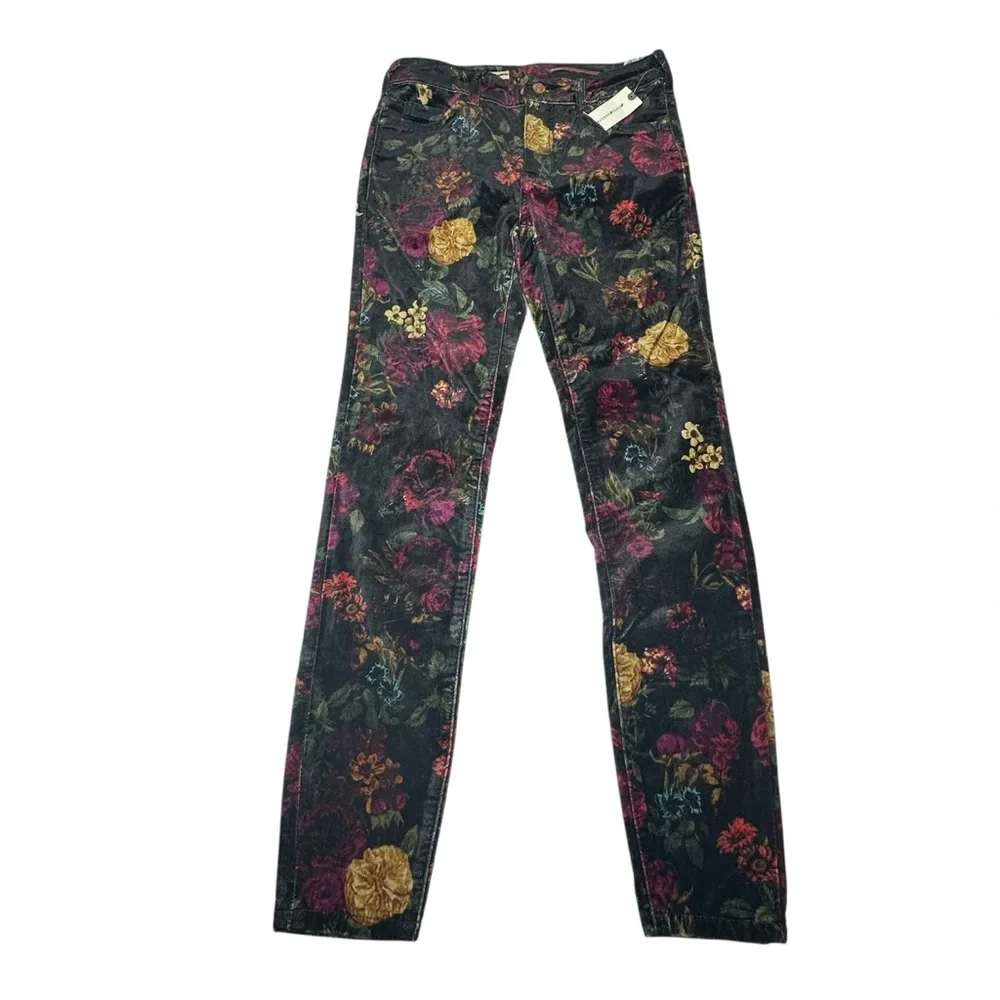 NWT Anthropologie Pilcro Velvet Floral Stretch Jeans 25 - Picture 6 of 16